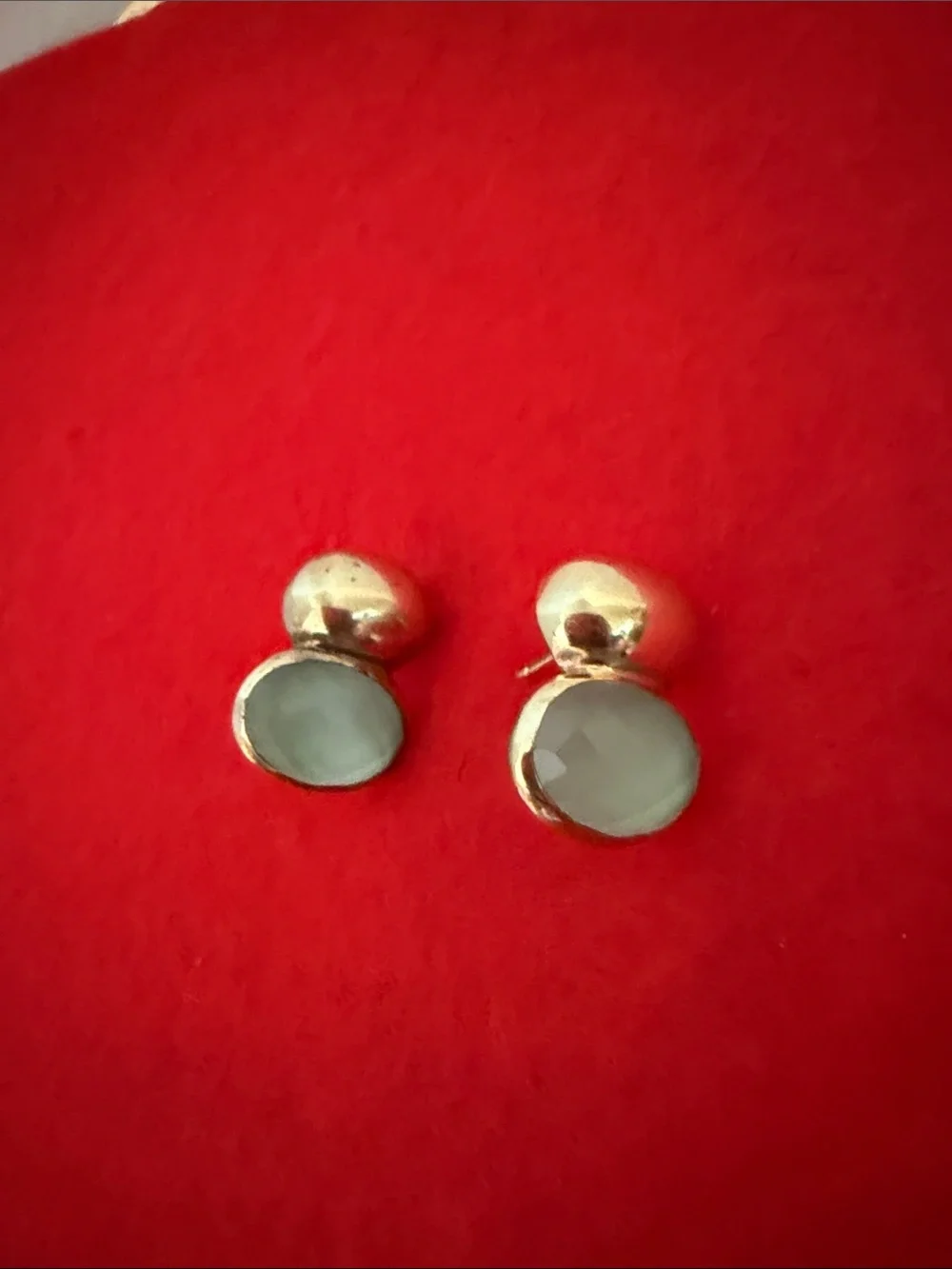 Julie Vos 925 Gold Plated Iradescent Double-Dot Stud Earrings